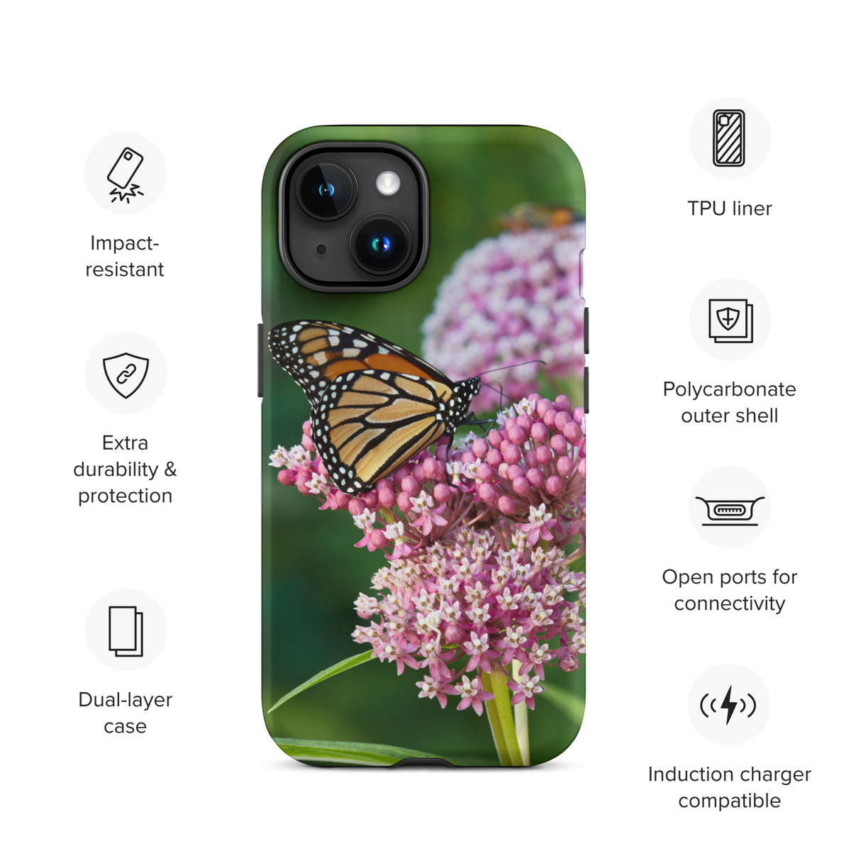 Monarch on Milkweed Tough Case for iPhone