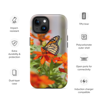 Monarch on Zinnia Tough iPhone Case