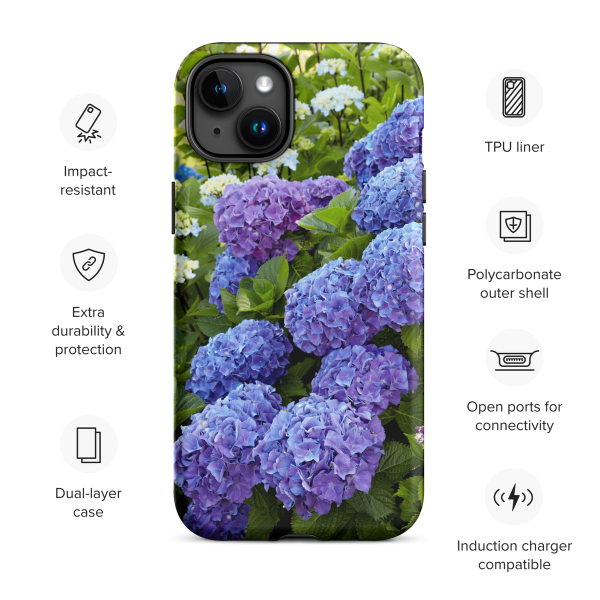 Blue Hydrangea Tough iPhone Case