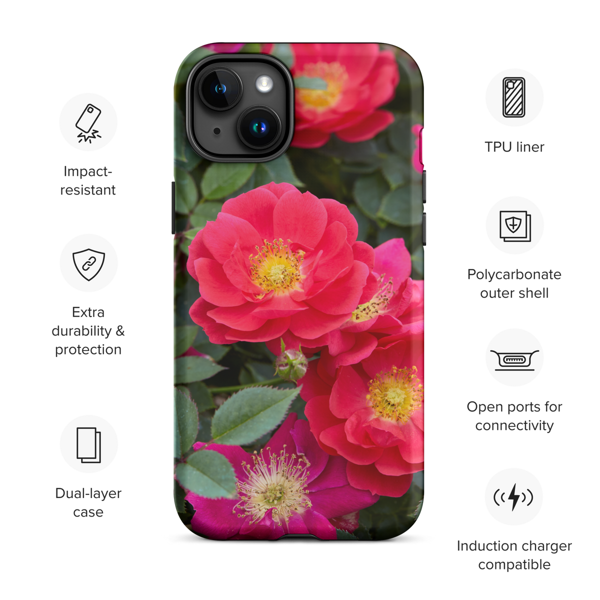 Colorful Roses Tough iPhone Case