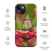 Monarch on Pink Zinnia Tough Case for iPhone
