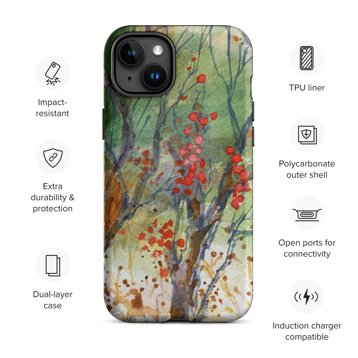 Winter Berries Tough Case for iPhone®
