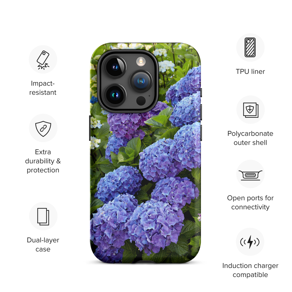 Blue Hydrangea Tough iPhone Case