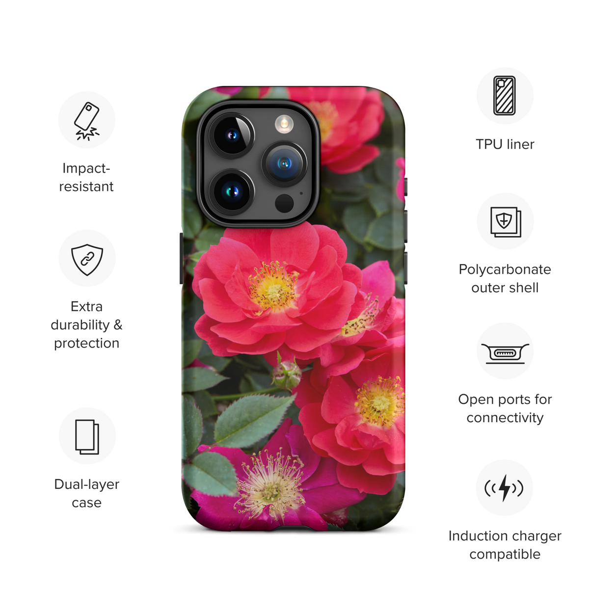Colorful Roses Tough iPhone Case