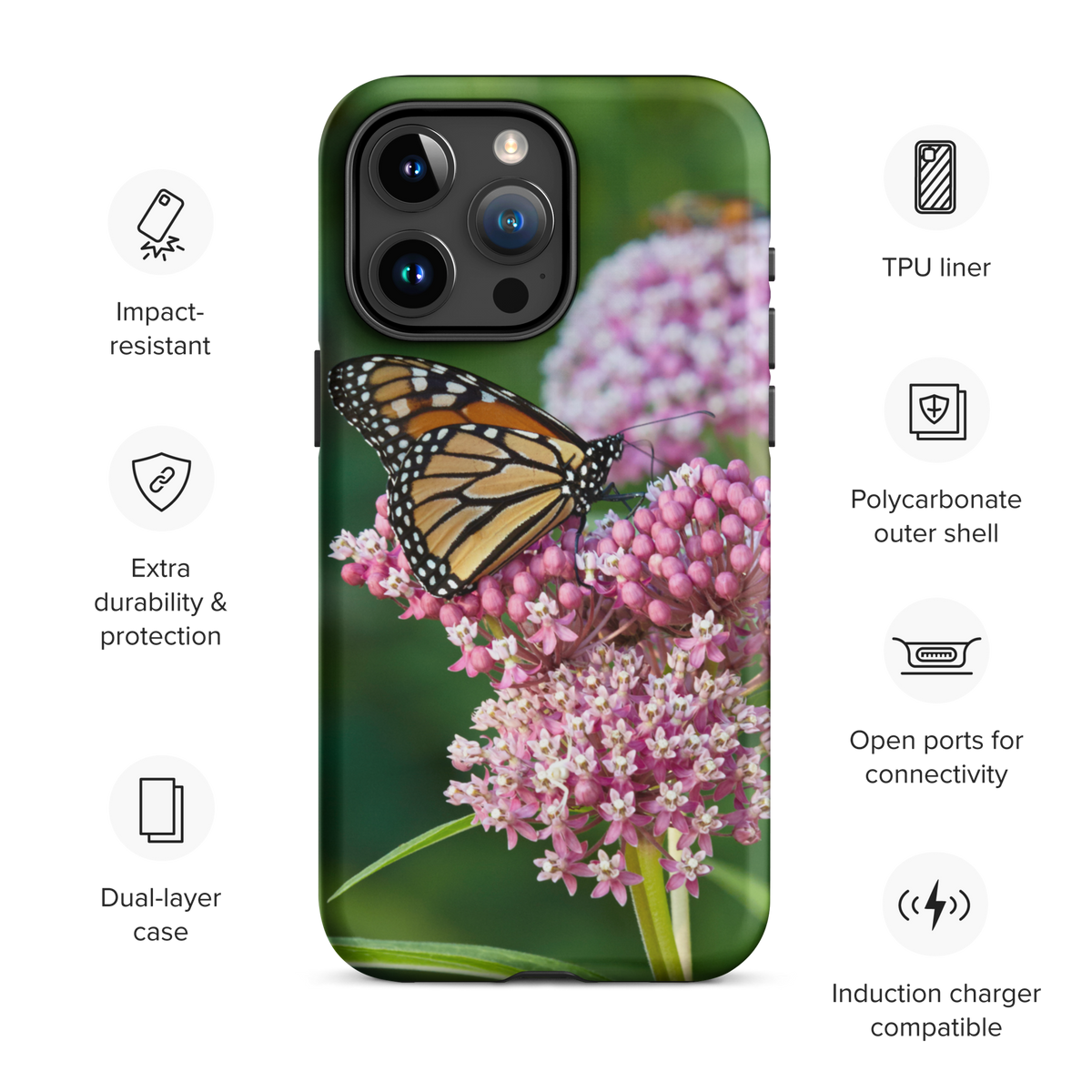Monarch on Milkweed Tough Case for iPhone