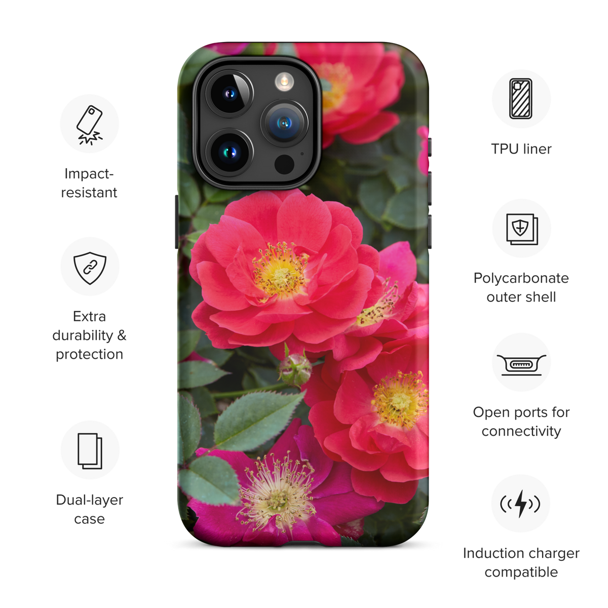 Colorful Roses Tough iPhone Case