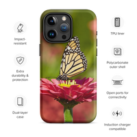 Monarch on Pink Zinnia Tough Case for iPhone