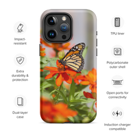 Monarch on Zinnia Tough iPhone Case