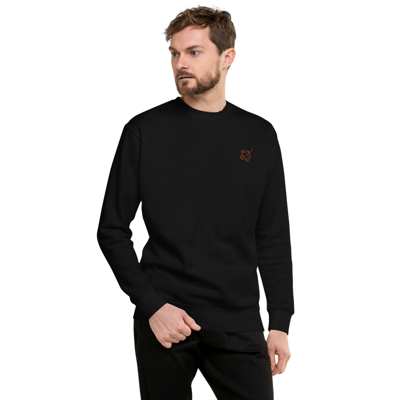 Embroidered Maple Leaf Premium Sweatshirt (Unisex)