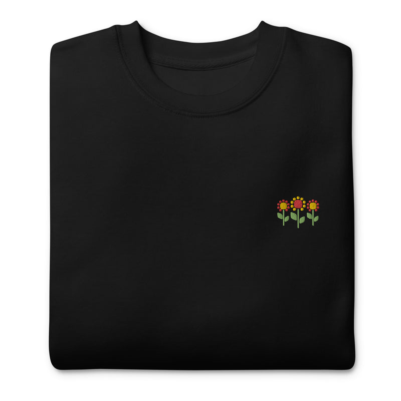 Embroidered Sunflower Premium Sweatshirt (Unisex)