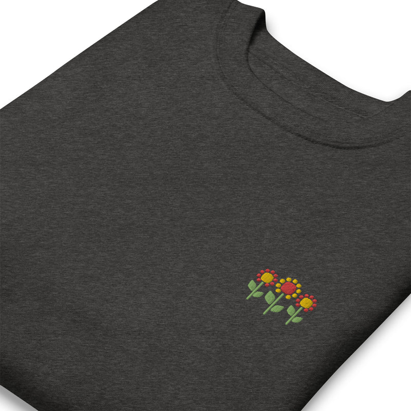 Embroidered Sunflower Premium Sweatshirt (Unisex)