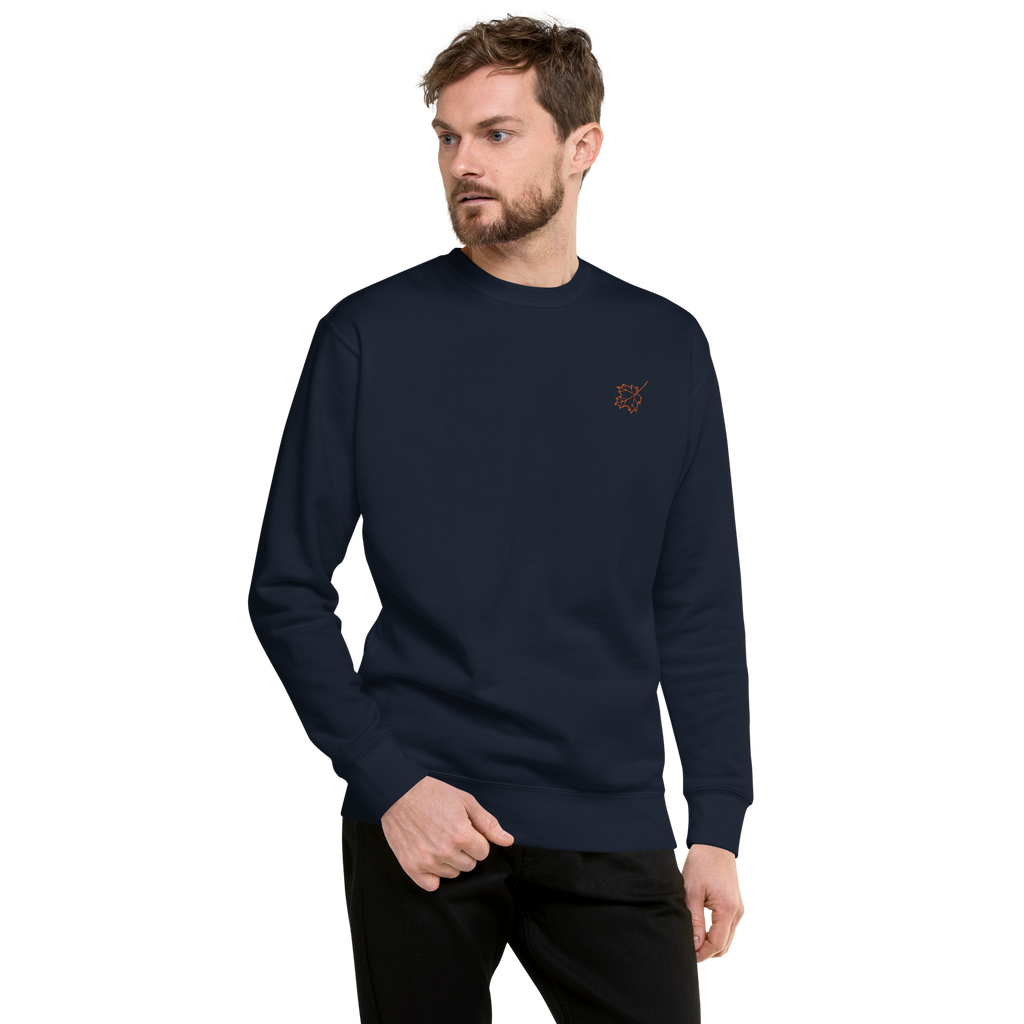 Embroidered Maple Leaf Unisex Premium Sweatshirt