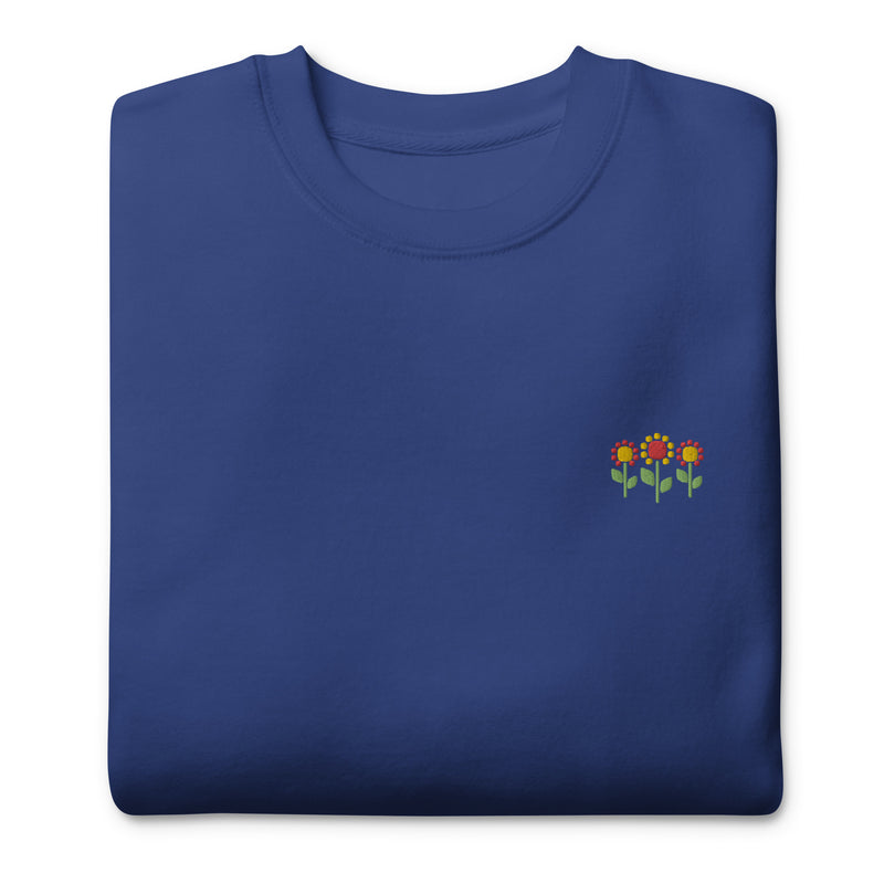 Embroidered Sunflower Premium Sweatshirt (Unisex)