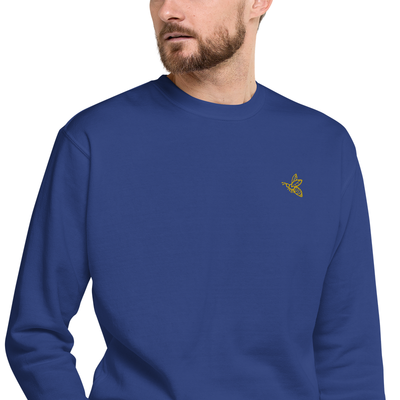 Embroidered Bee Premium Sweatshirt (Unisex)