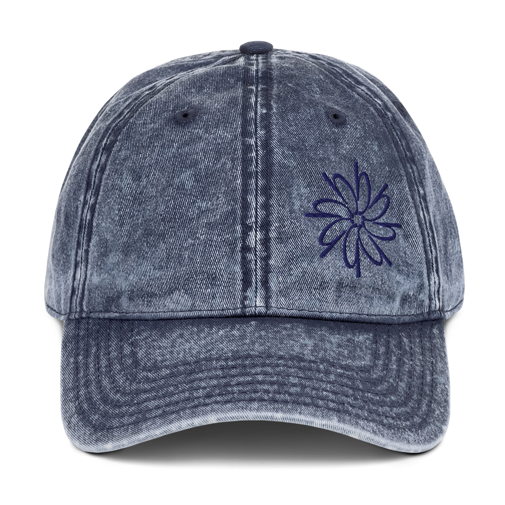 Flower Mandala Embroidered Vintage Wash Hat