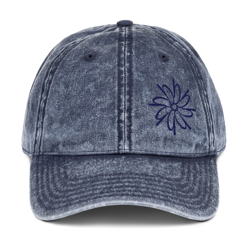 Flower Mandala Embroidered Vintage Wash Hat