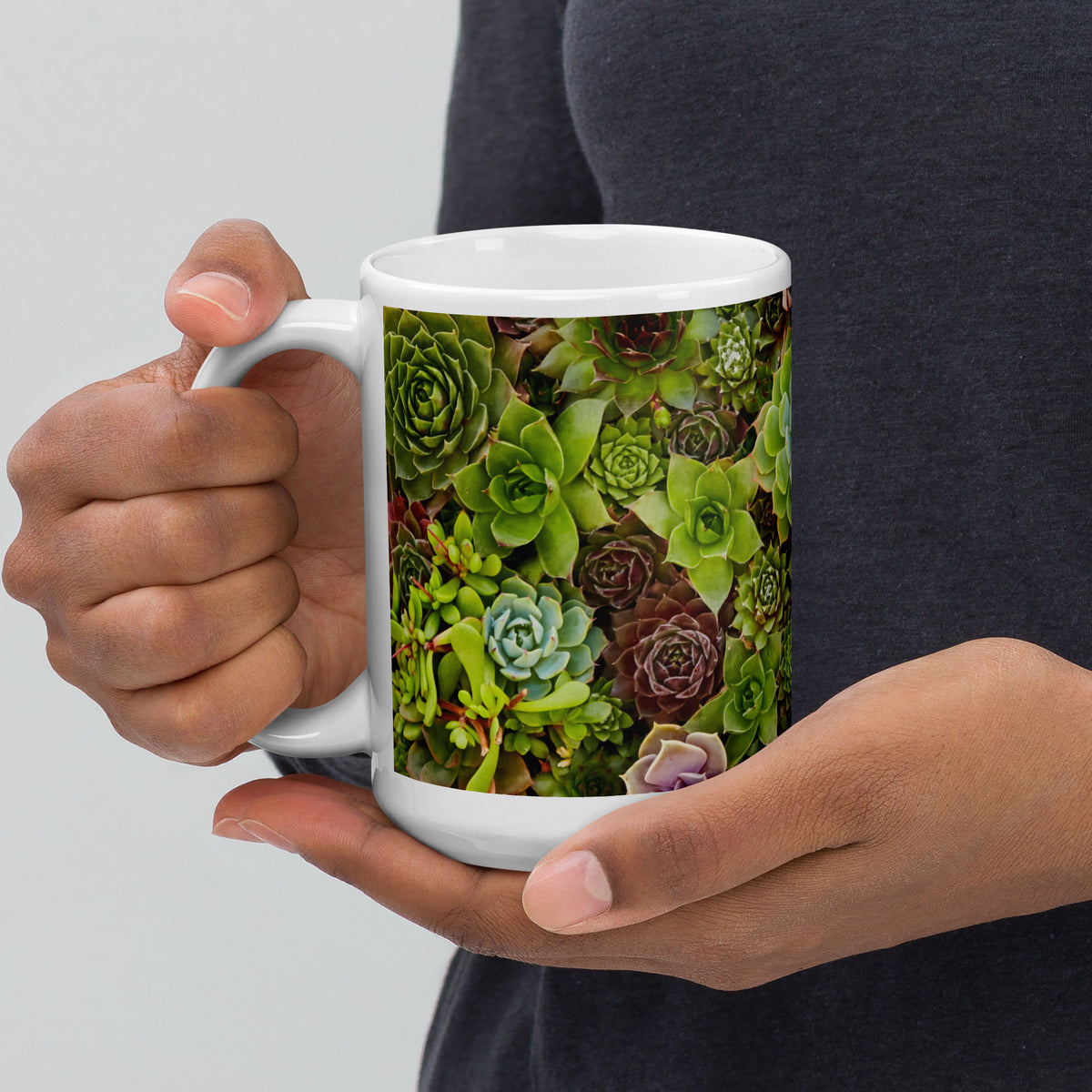 Succulent Print Glossy Mug