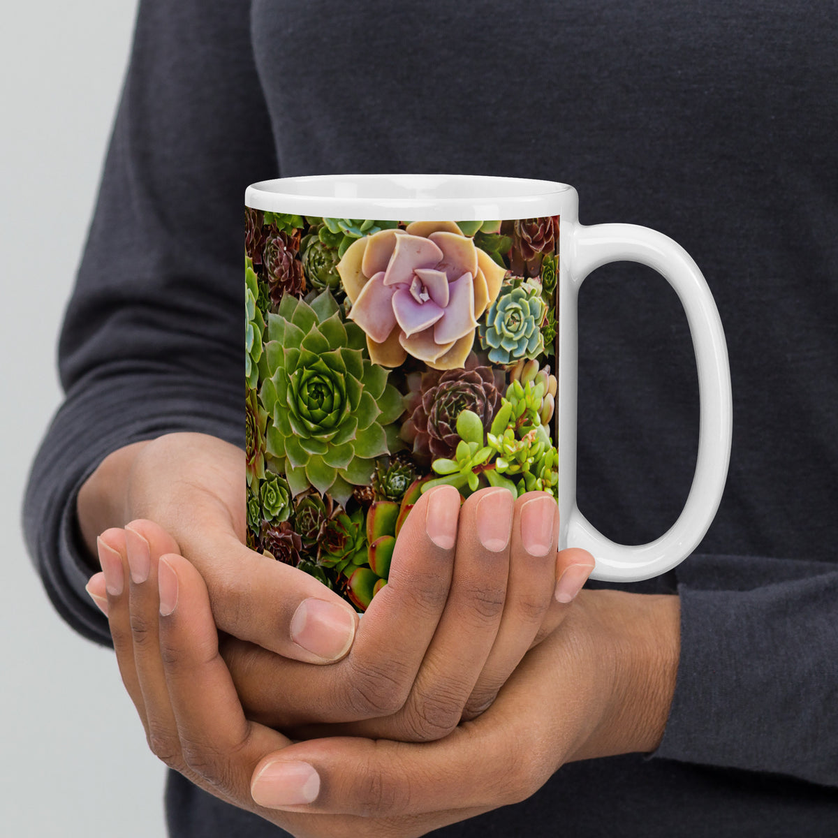 Succulent Print Glossy Mug