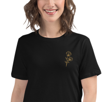 Floral Embroidered Women's Relaxed T-Shirt