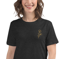 Floral Embroidered Women's Relaxed T-Shirt