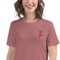 Floral Embroidered Women's Relaxed T-Shirt