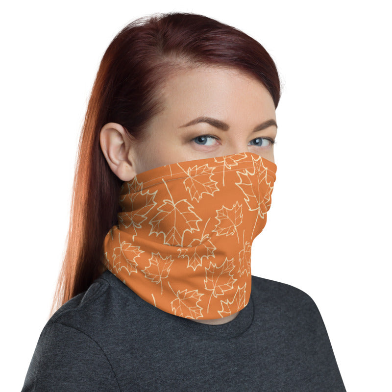 Maple Leaf Neck Gaiter (Almond Oil/Amber Glow)