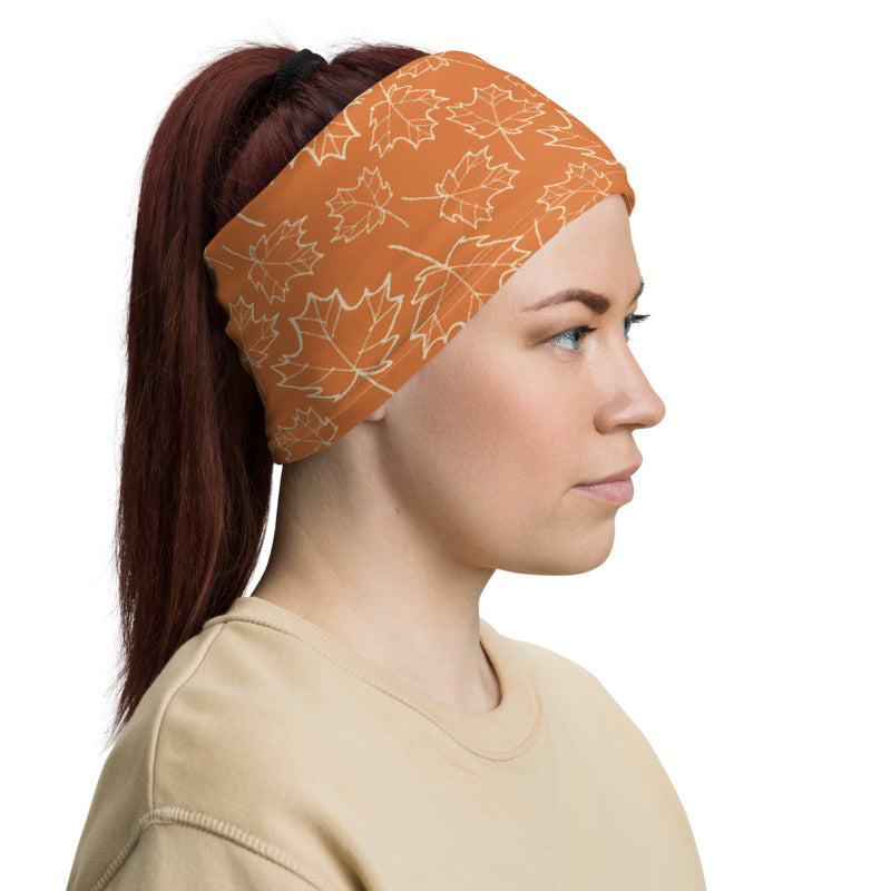 Maple Leaf Neck Gaiter (Almond Oil/Amber Glow)