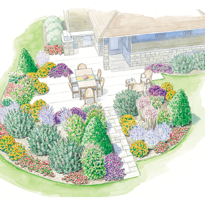 Colorful Patio Garden Plan