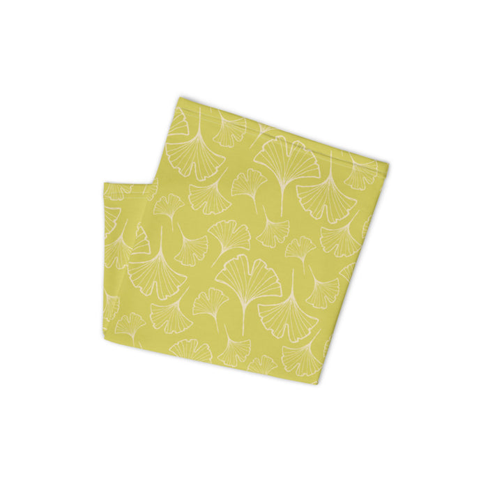 Ginkgo Leaf Neck Gaiter (Almond Oil/Green Sheen)