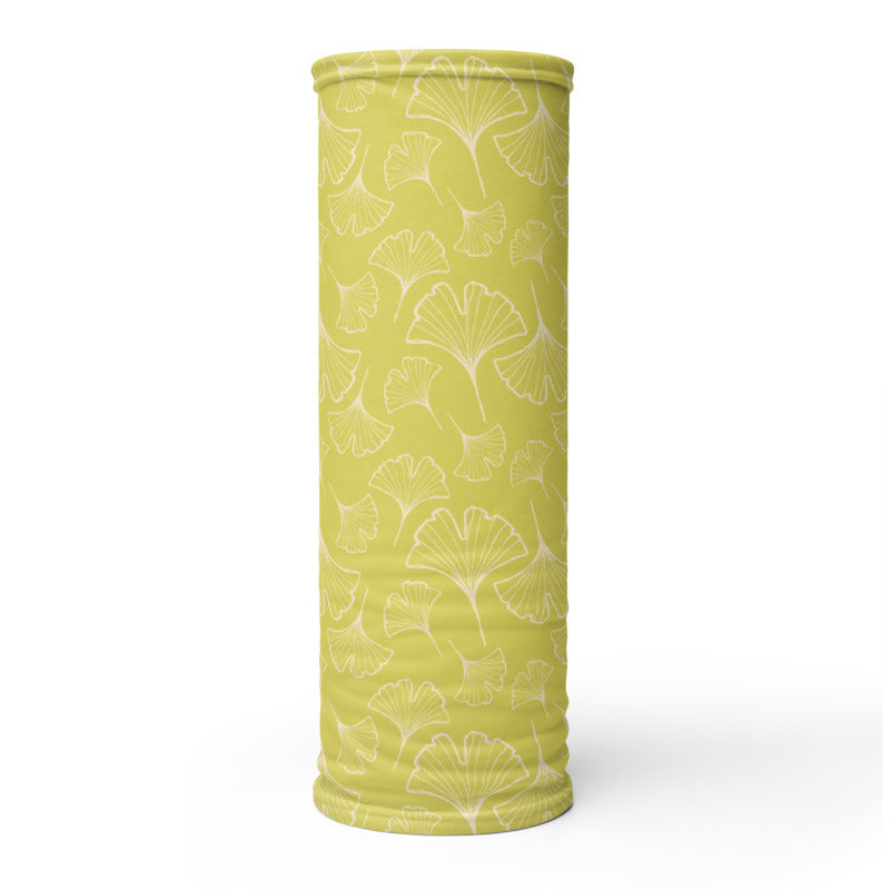 Ginkgo Leaf Neck Gaiter (Almond Oil/Green Sheen)