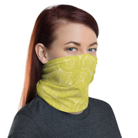 Ginkgo Leaf Neck Gaiter (Almond Oil/Green Sheen)