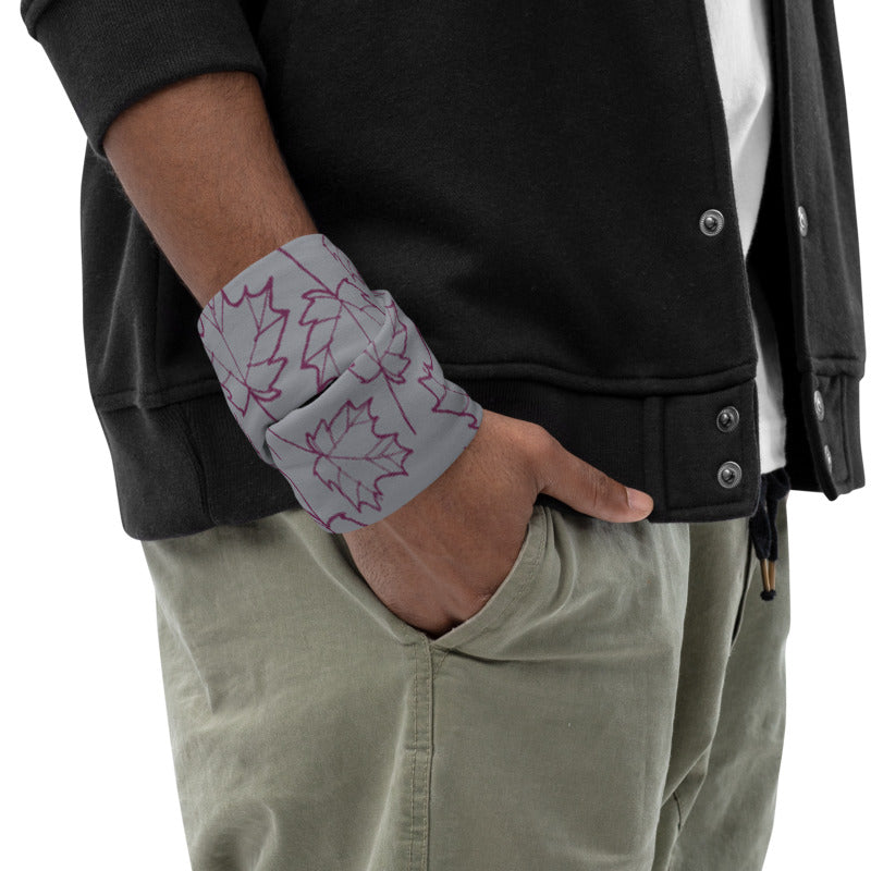 Maple Leaf Neck Gaiter (Magenta Purple/Sleet)