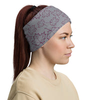 Maple Leaf Neck Gaiter (Magenta Purple/Sleet)