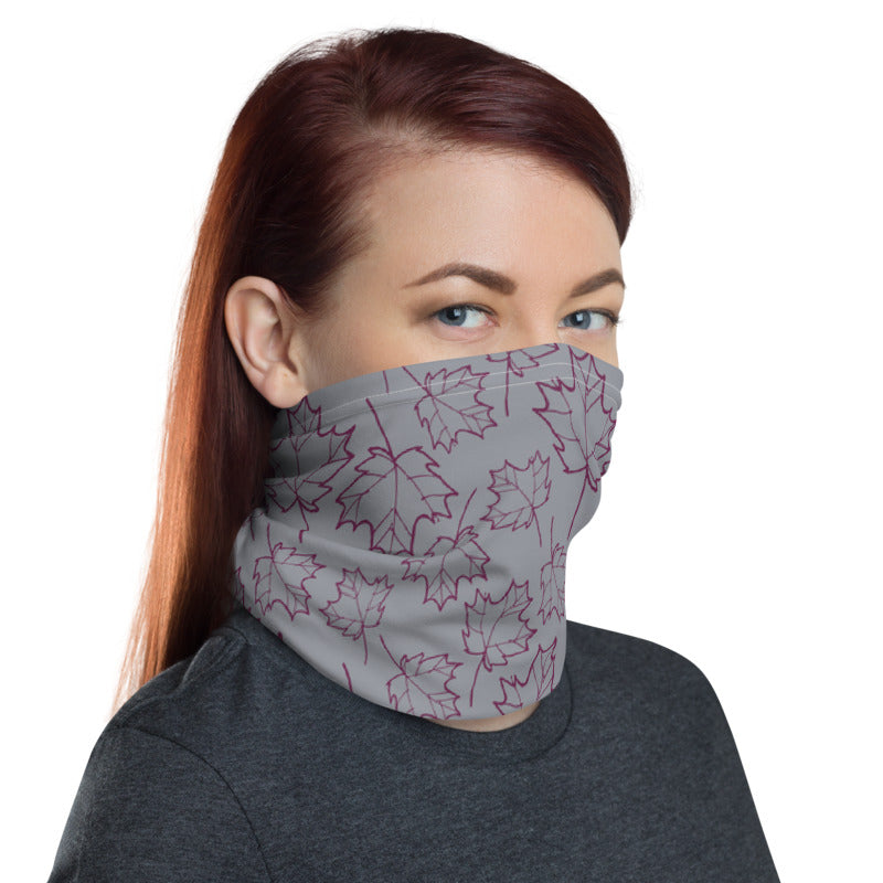 Maple Leaf Neck Gaiter (Magenta Purple/Sleet)
