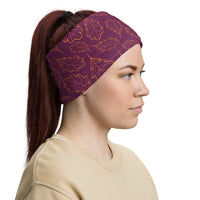 Oak Leaf Neck Gaiter (Amber Glow/Magenta Purple)