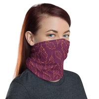 Oak Leaf Neck Gaiter (Amber Glow/Magenta Purple)