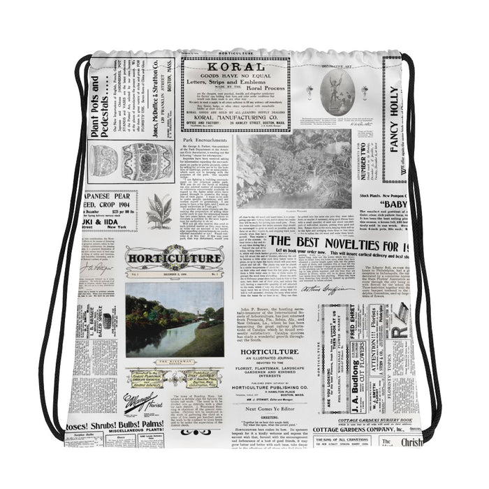 Vintage Horticulture Magazine Drawstring Bag