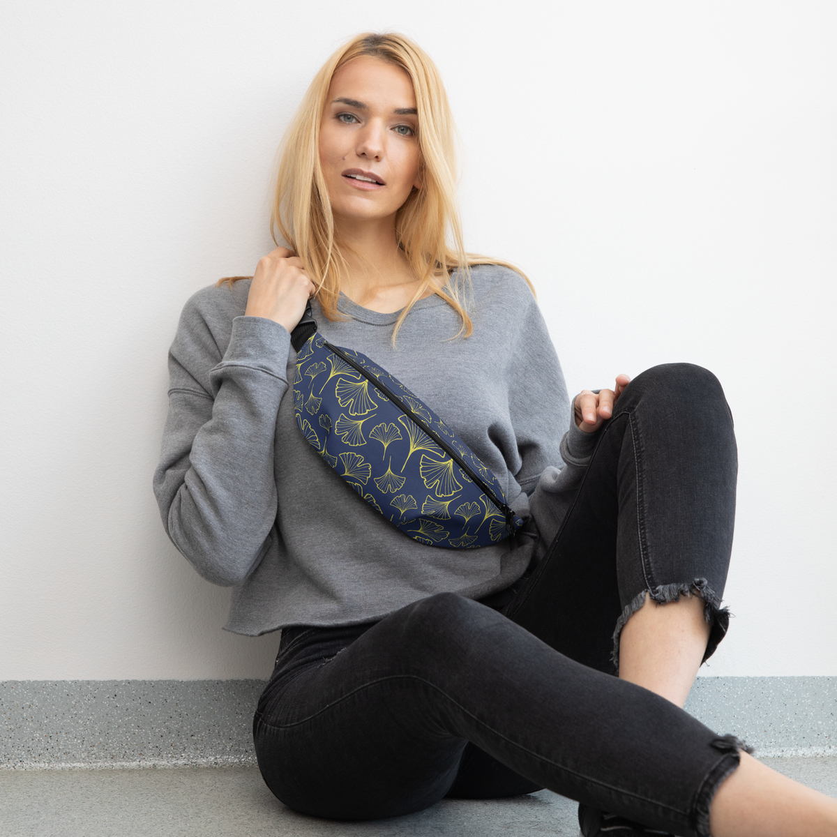 Ginkgo Leaf Fanny Pack (Blue Depths/Green Sheen)