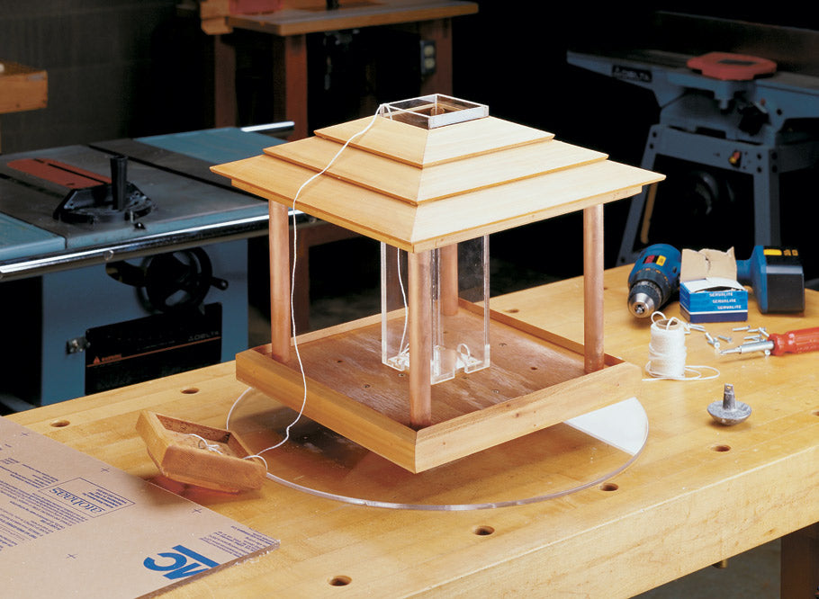 Squirrel-Proof Cedar Bird Feeder Woodworking Plan