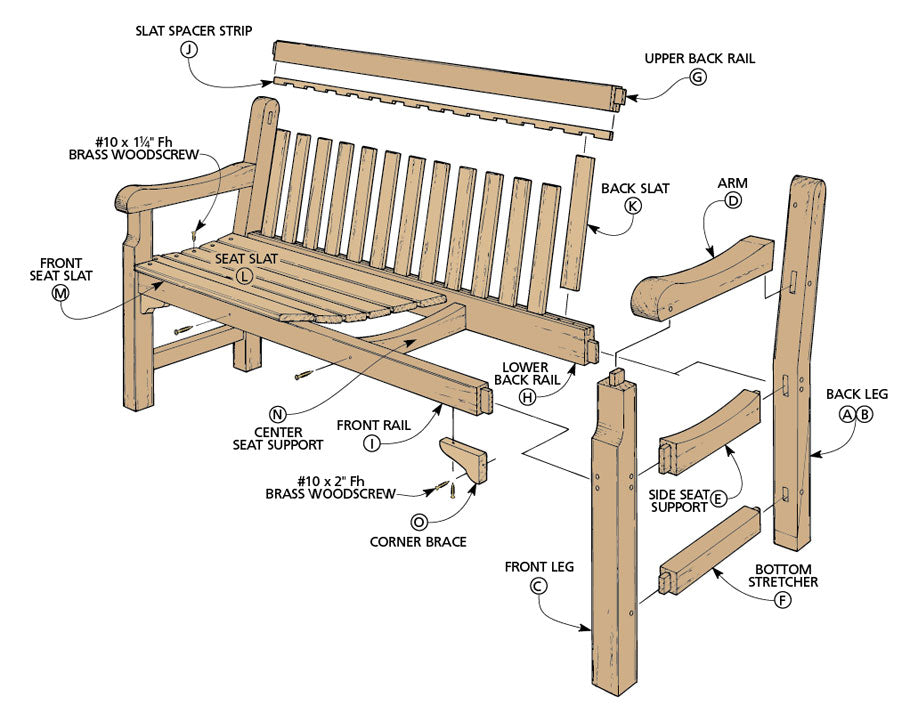 Redwood Garden Bench