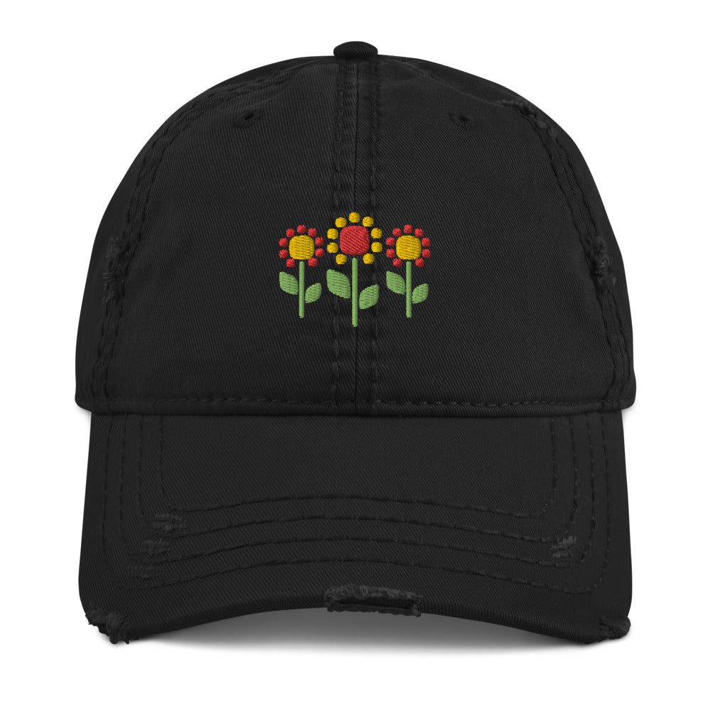 Sunflower Trio Distressed Dad Hat