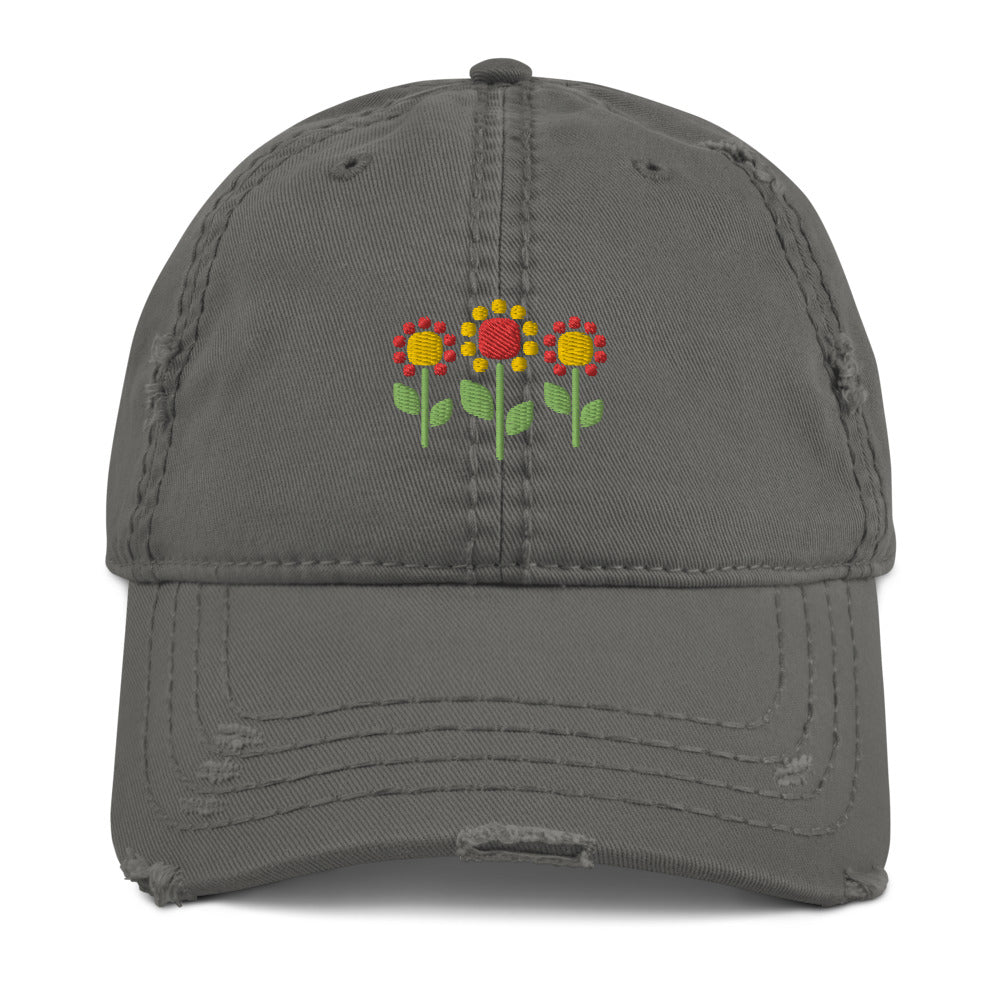 Sunflower Trio Distressed Dad Hat