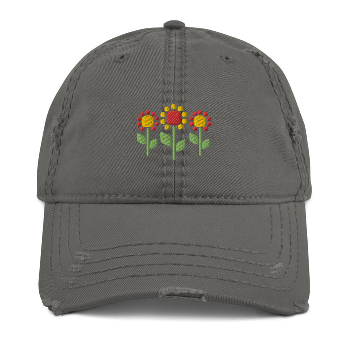 Sunflower Trio Distressed Dad Hat