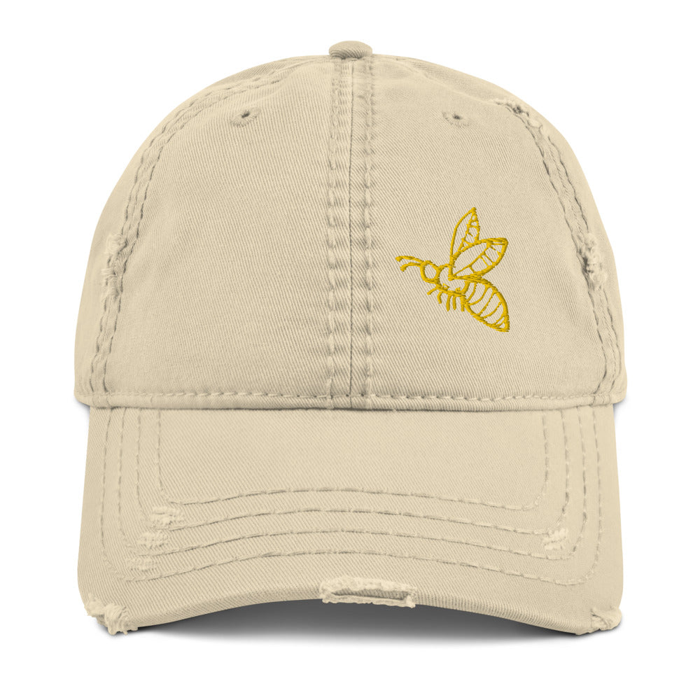Bee Distressed Dad Hat