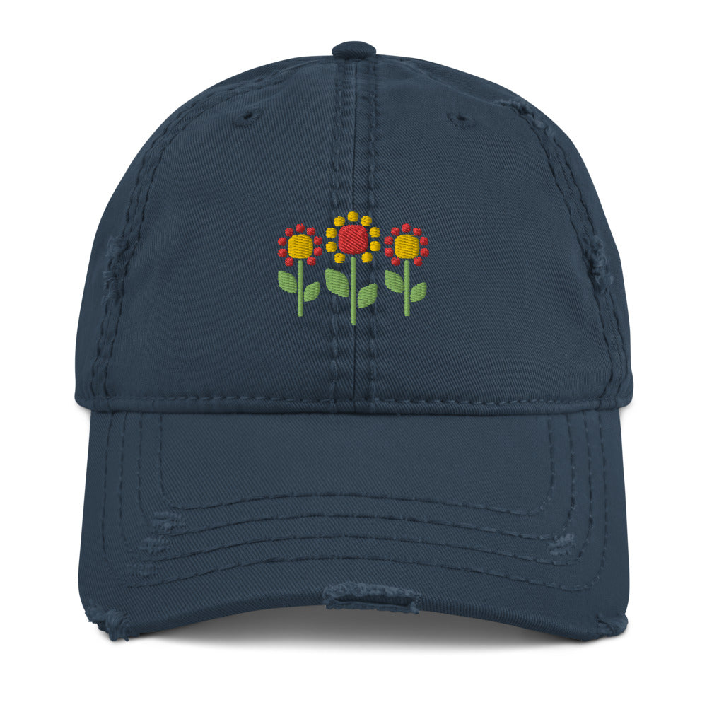 Sunflower Trio Distressed Dad Hat
