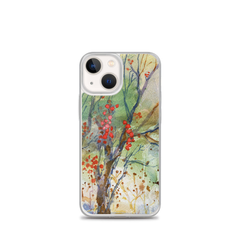 Winter Berries Watercolor iPhone Case