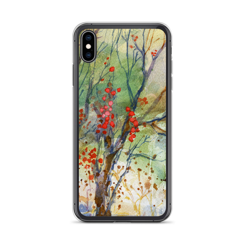 Winter Berries Watercolor iPhone Case