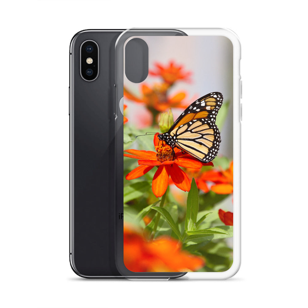 Monarch on Zinnia iPhone Case