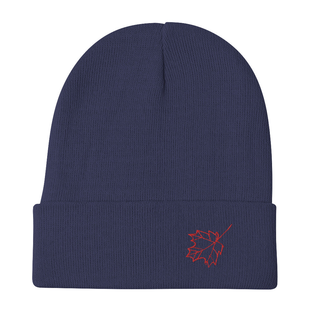 Maple Leaf Embroidered Beanie