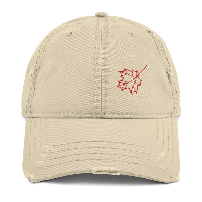 Maple Leaf Distressed Dad Hat